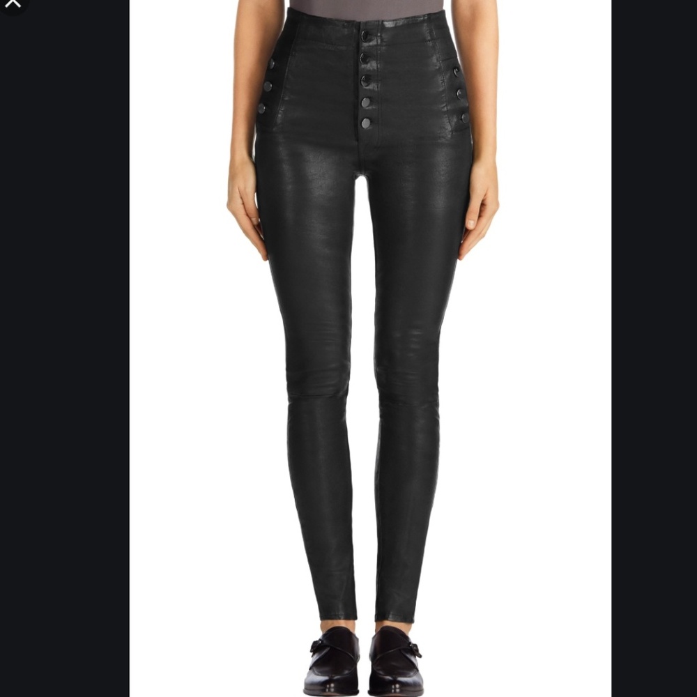 J BRAND Natasha High Rise Skinny Lambskin Pants 28